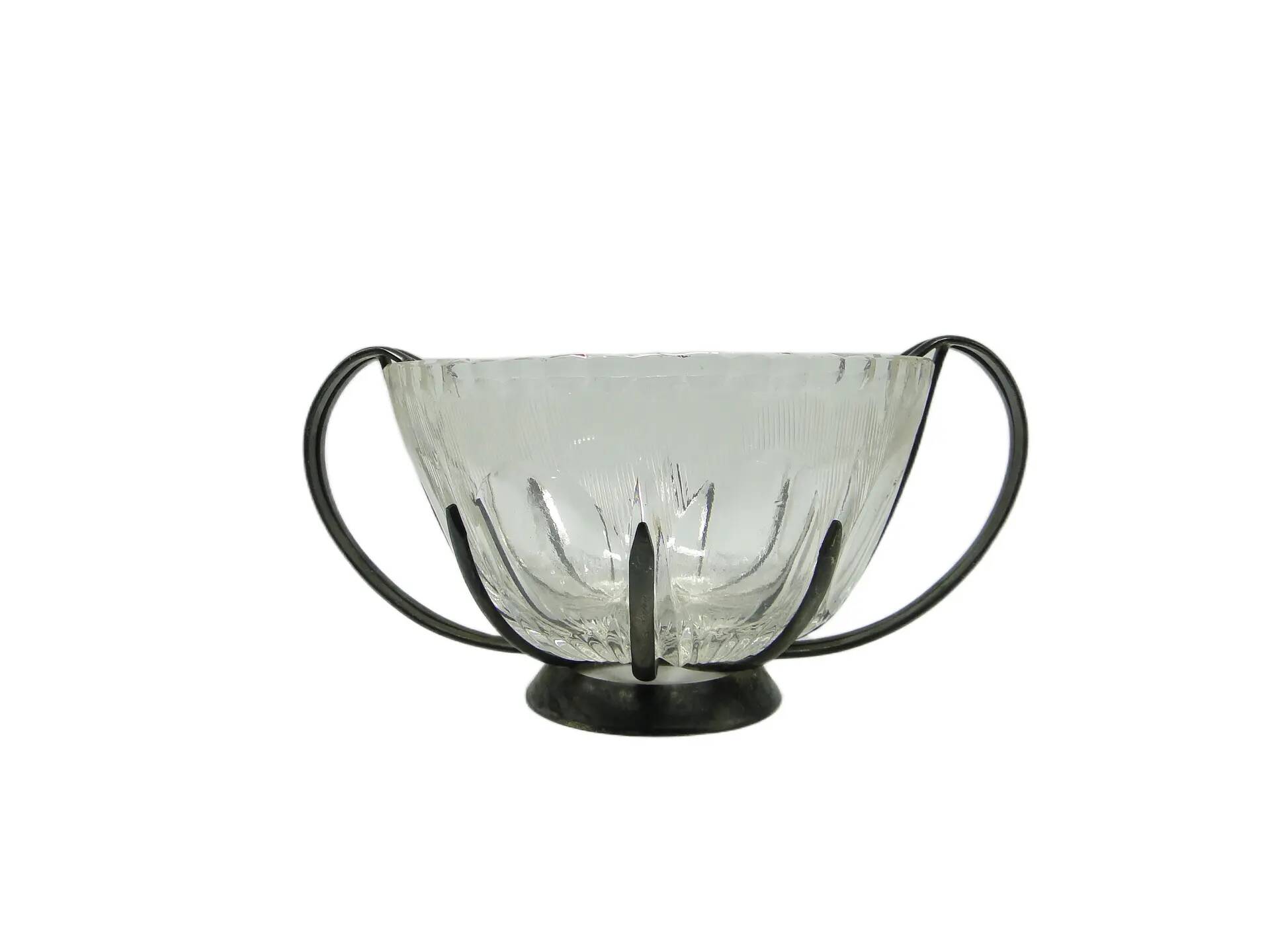 Sucrier moderne du milieu du siècle, en verre, Pologne, années 1960.