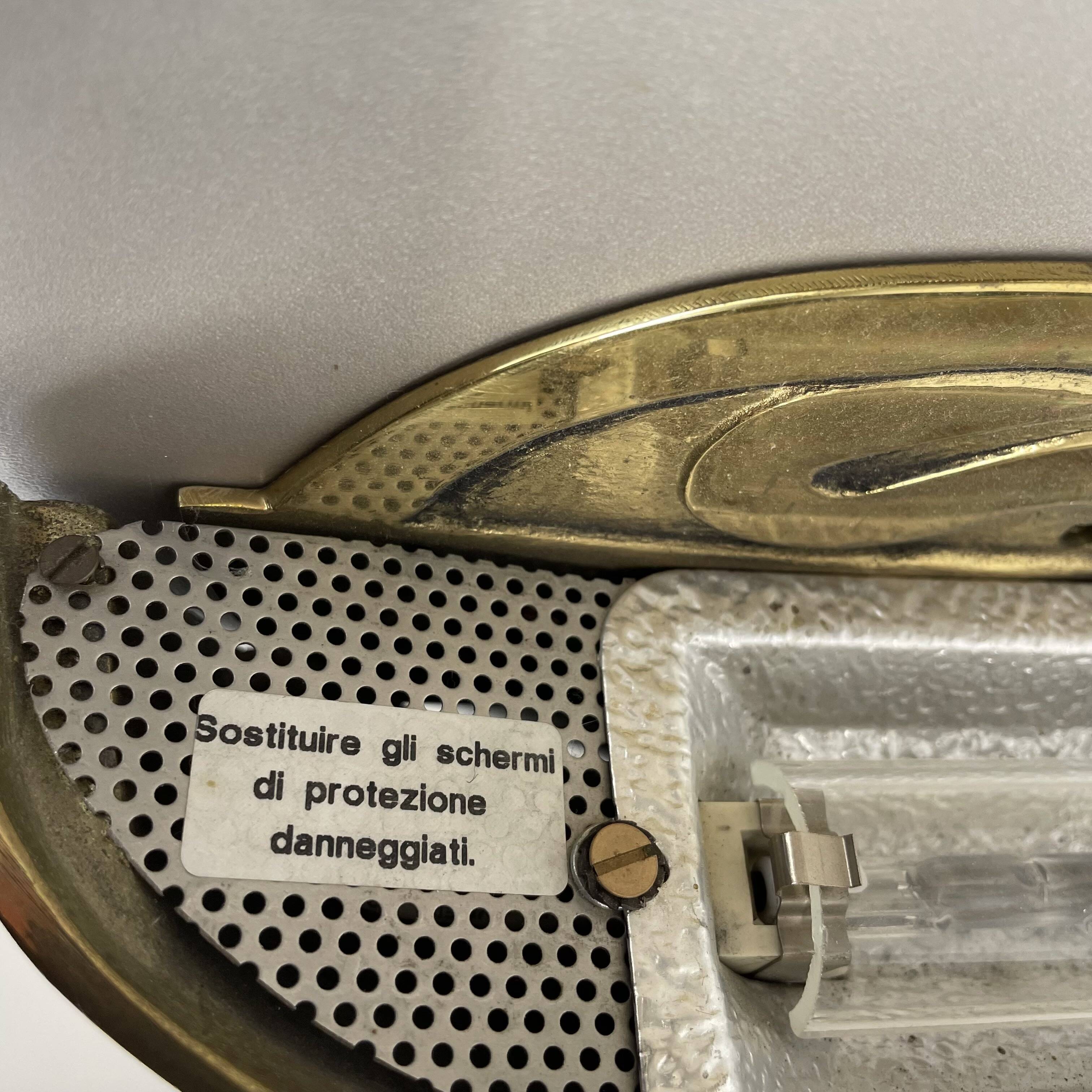 Set of 2 xxl 48cm Floral Brass Wall Light Sconces by C.S. ARTE, Italy 1980s