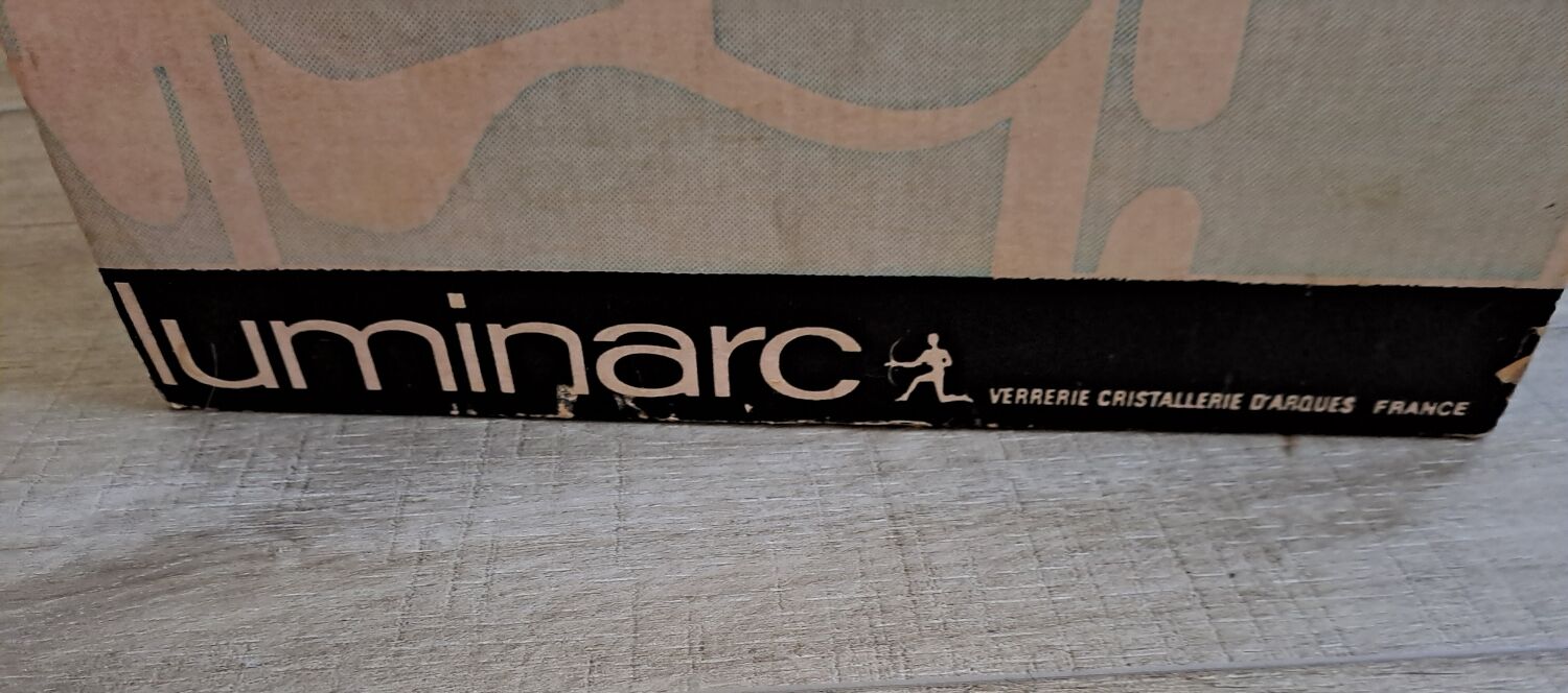 Set of glasses and vintage Luminarc decanter