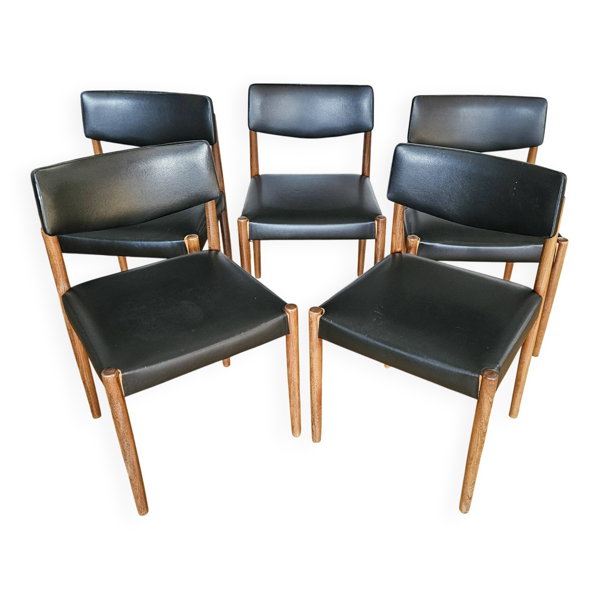 Set of 5 vintage "Scandinavian" chairs Zetel Behaagt / BeHaegel