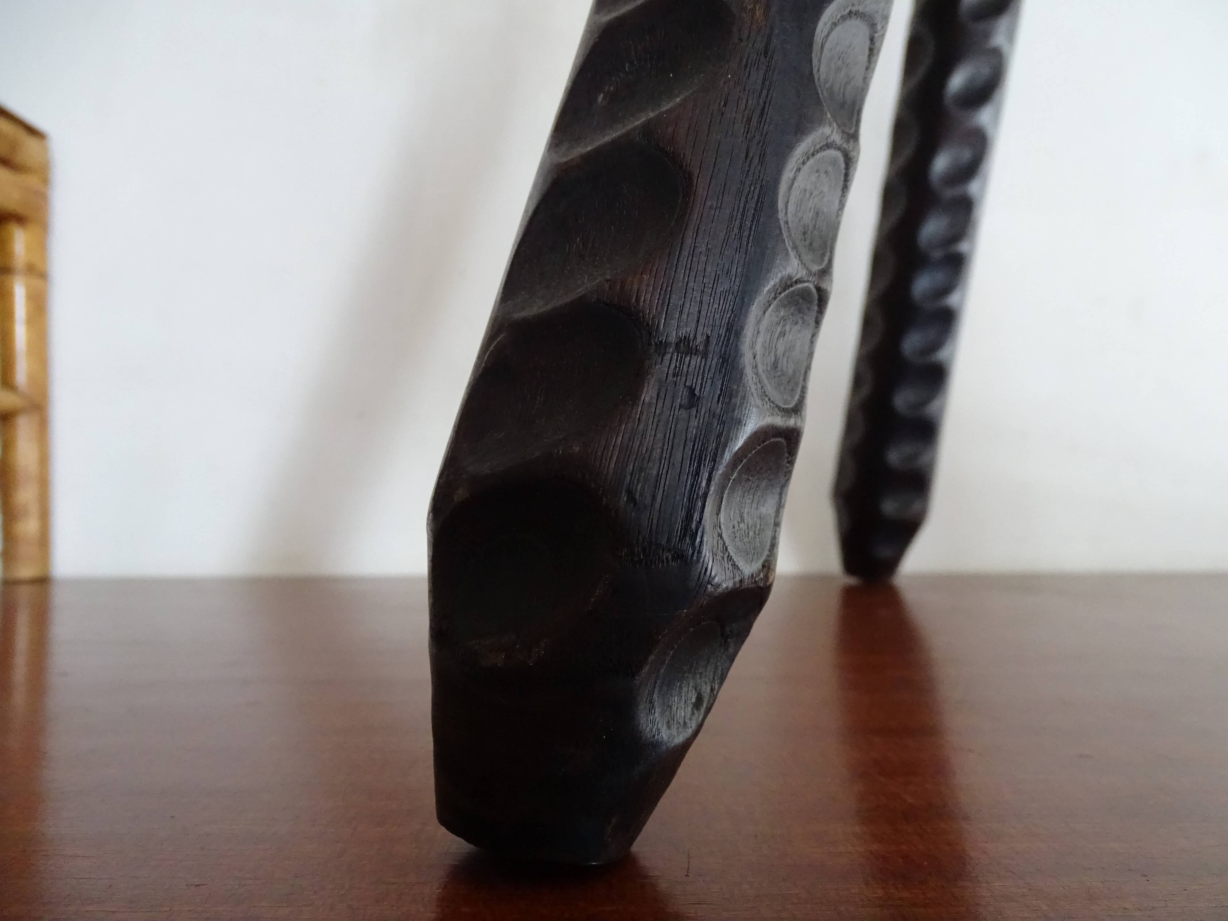 Vintage wooden tripod foot stool