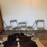 Set of 5 folding metal chairs