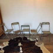 Set of 5 folding metal chairs