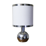 Table lamp 1970's chrome and linen restored
