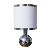 Lampe à poser 1970, chrome et lin