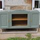 Renovated vintage sideboard with khaki paint – Haussmann chic & bohemian style