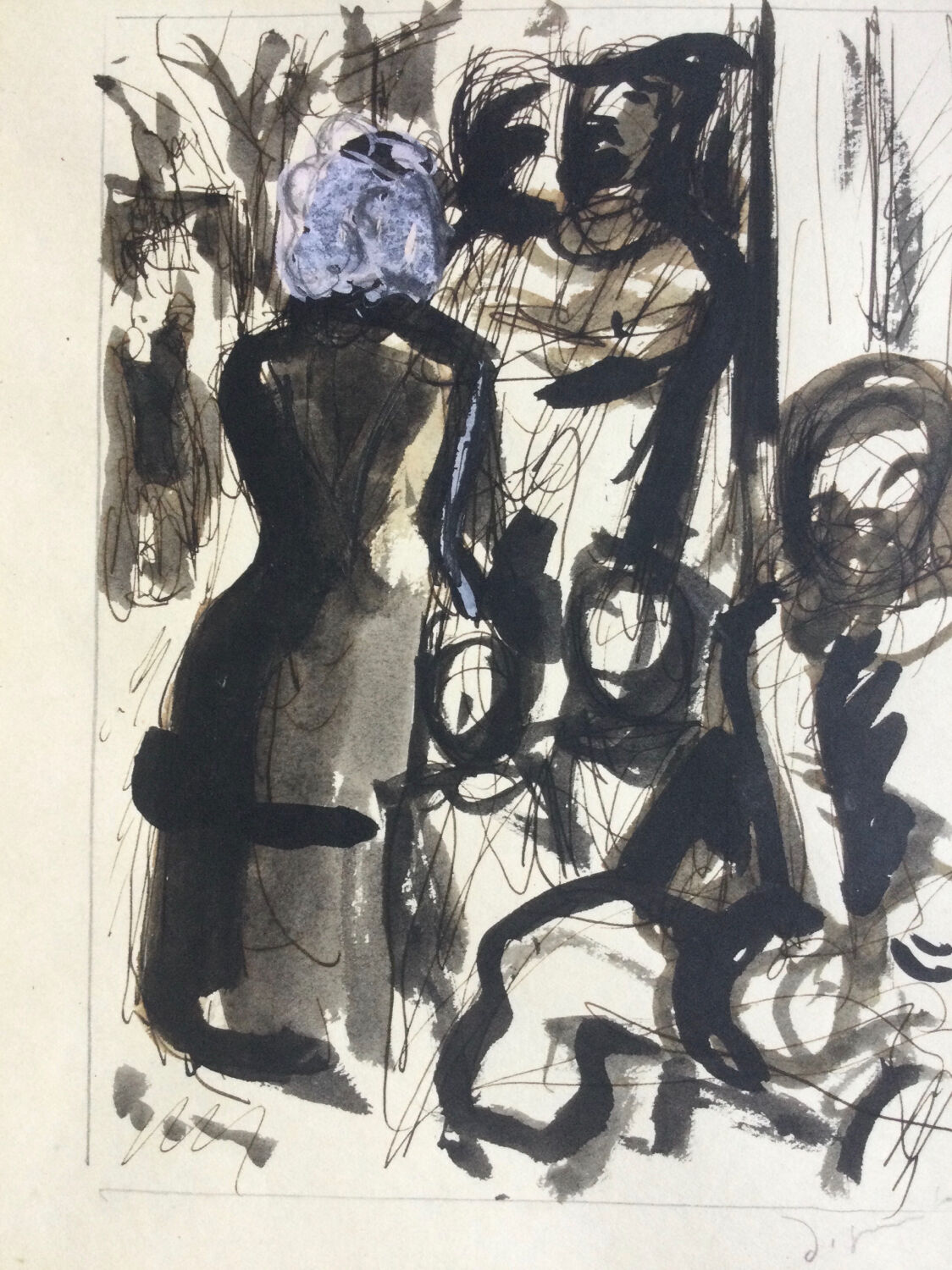 Illustration of Boule de Suif, gouache and ink by André DIGNEMONT.