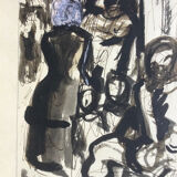 Illustration of Boule de Suif, gouache and ink by André DIGNEMONT.