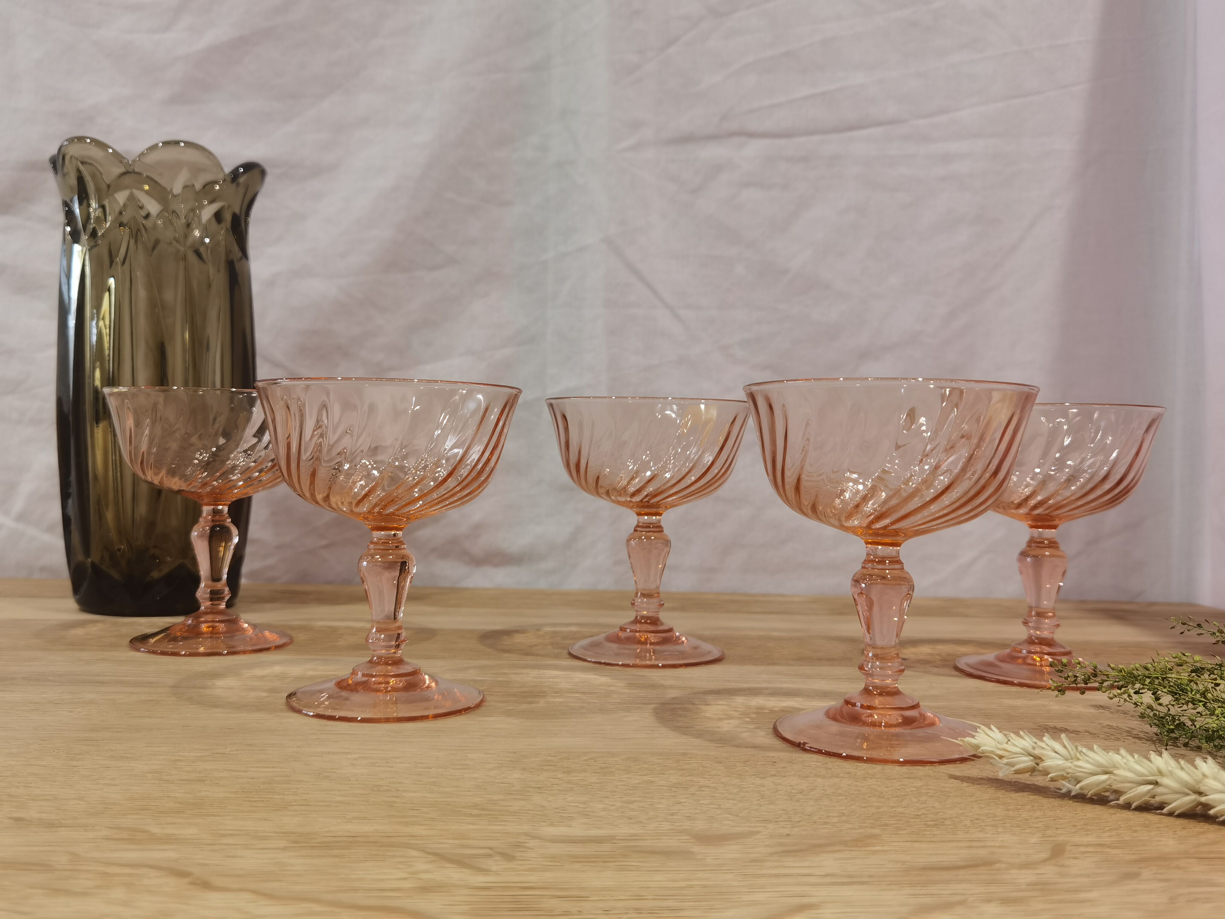 5 coupes à champagne de la marque "luminarc" rosaline