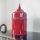 Large decorative red lacquered metal teapot - Vintage Asian style