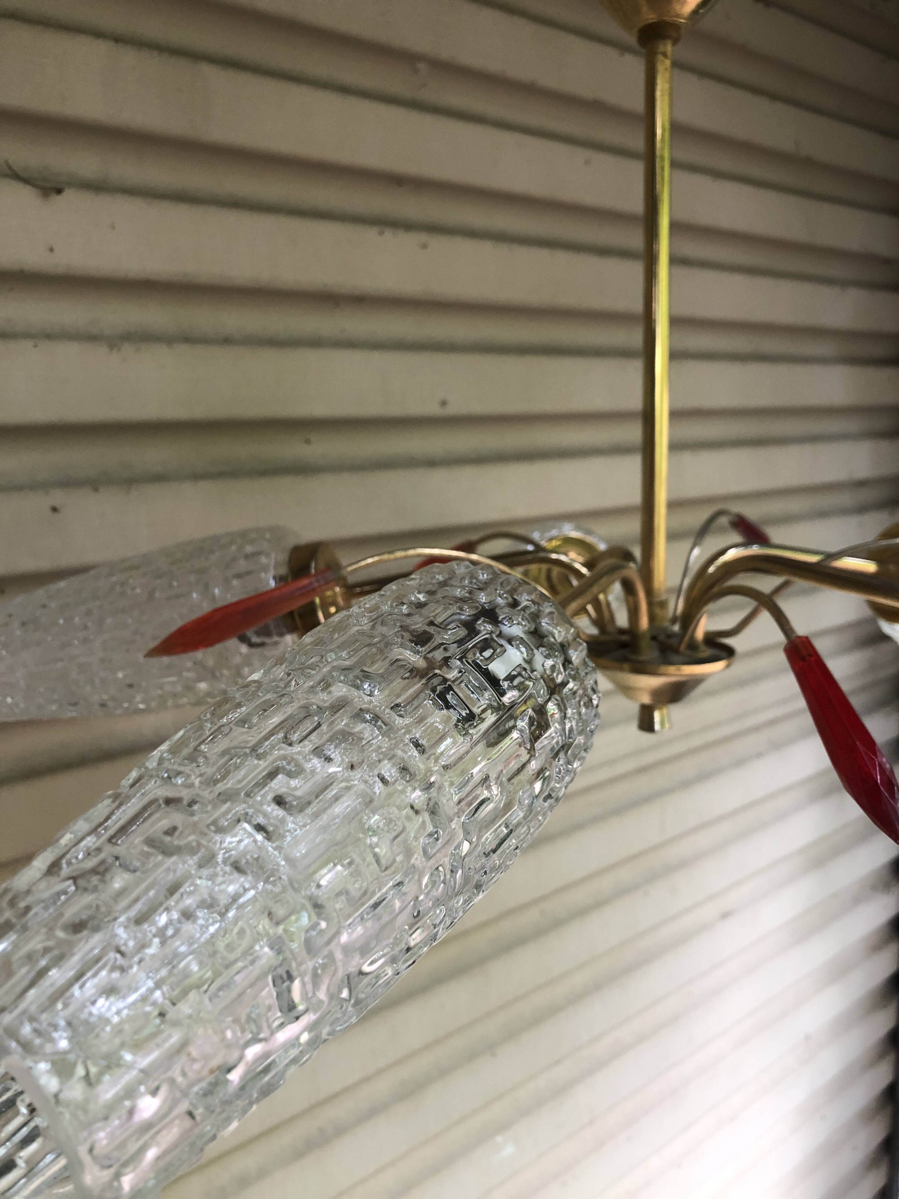 Vintage 5-light chandelier, 50's