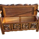 Small breton trunk bench with armrests