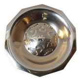 Silver-plated metal shell butter dish, signed Coquillor Glace France