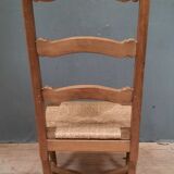 Series of 4 chairs "sheep's bones" with straw seats