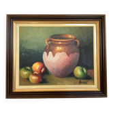 Tableau nature morte huile sur toile signée