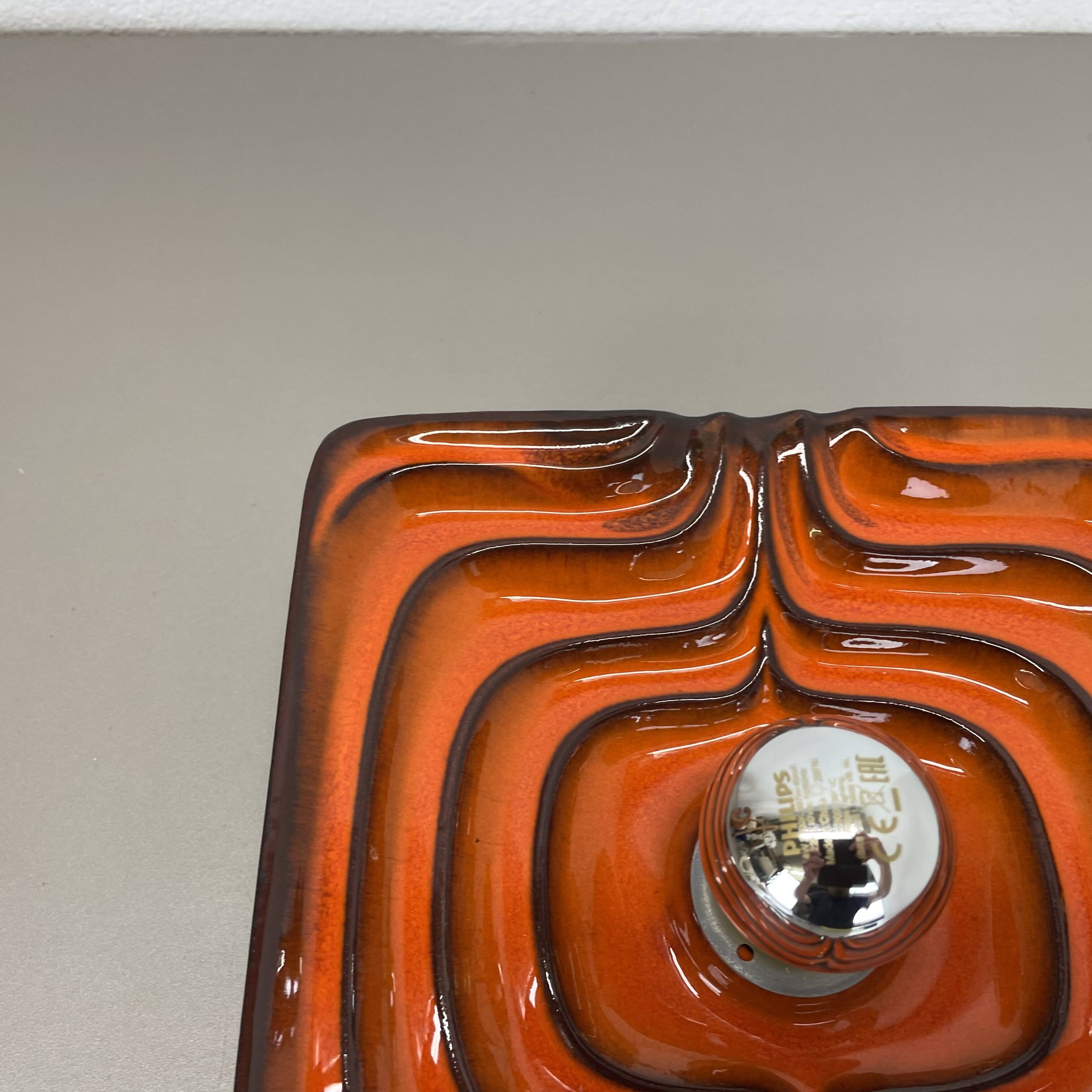 Cubic psychedelic pop art fat lava wall light by pan ceramics, germany, 1970