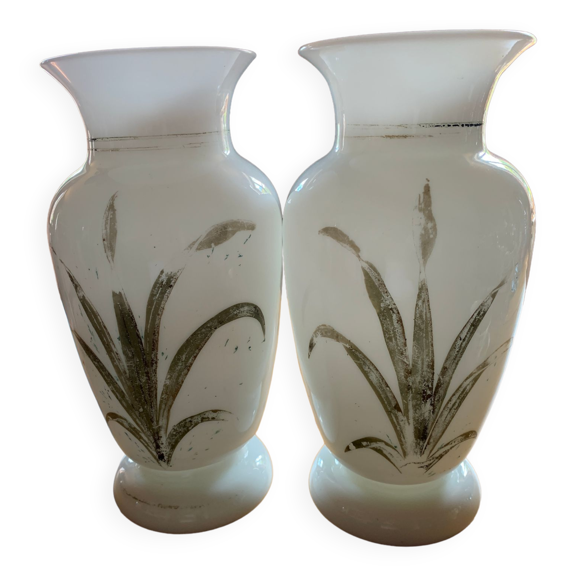 Pair of old opaline vases