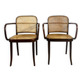 Ligna (Thonet A811), années 1930, Rotin, Vintage Set de 2