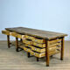 Table de travail industrielle en bois, années 1950