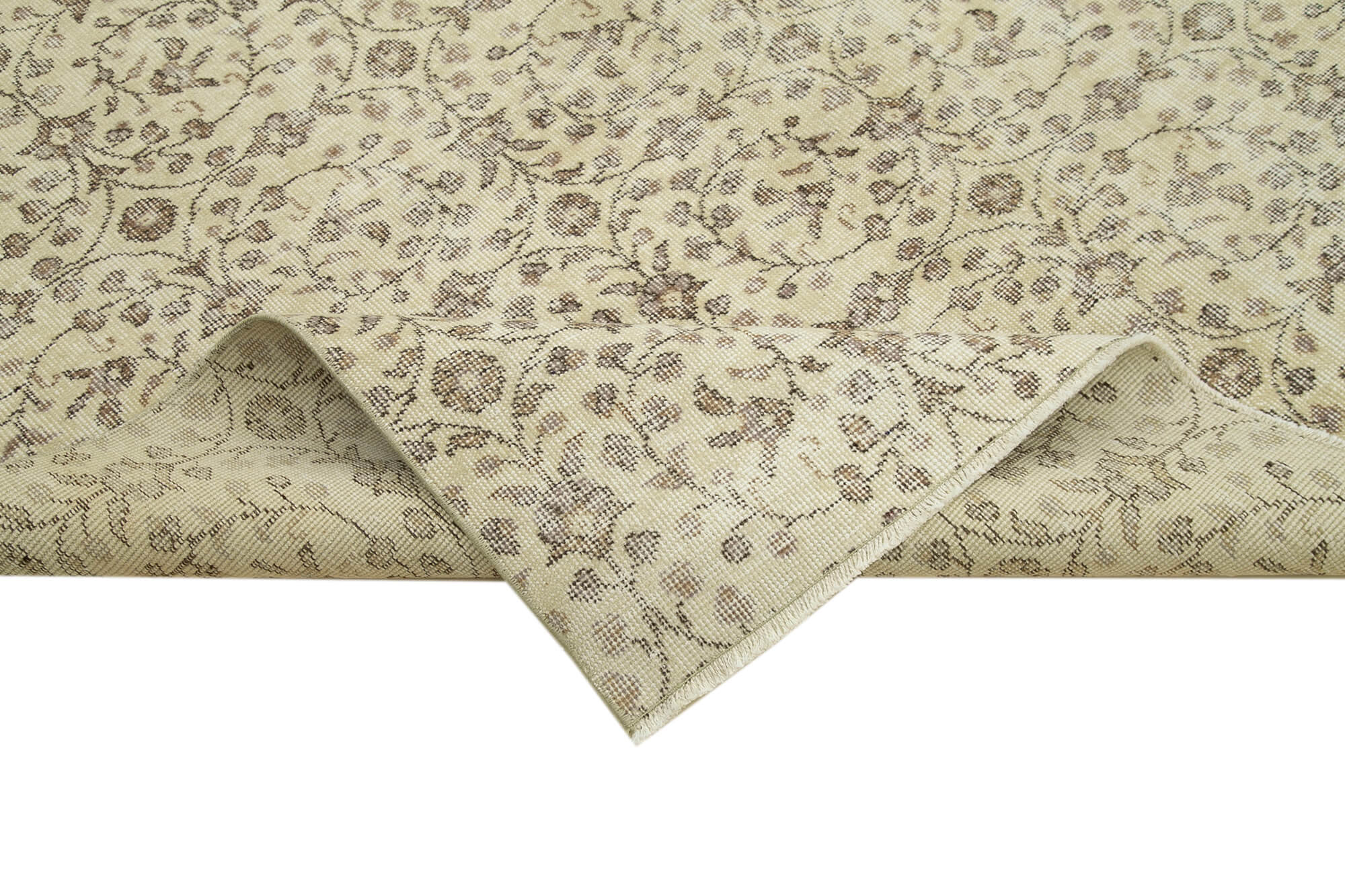 Handmade one-of-a-kind oriental beige carpet 197 cm x 300 cm