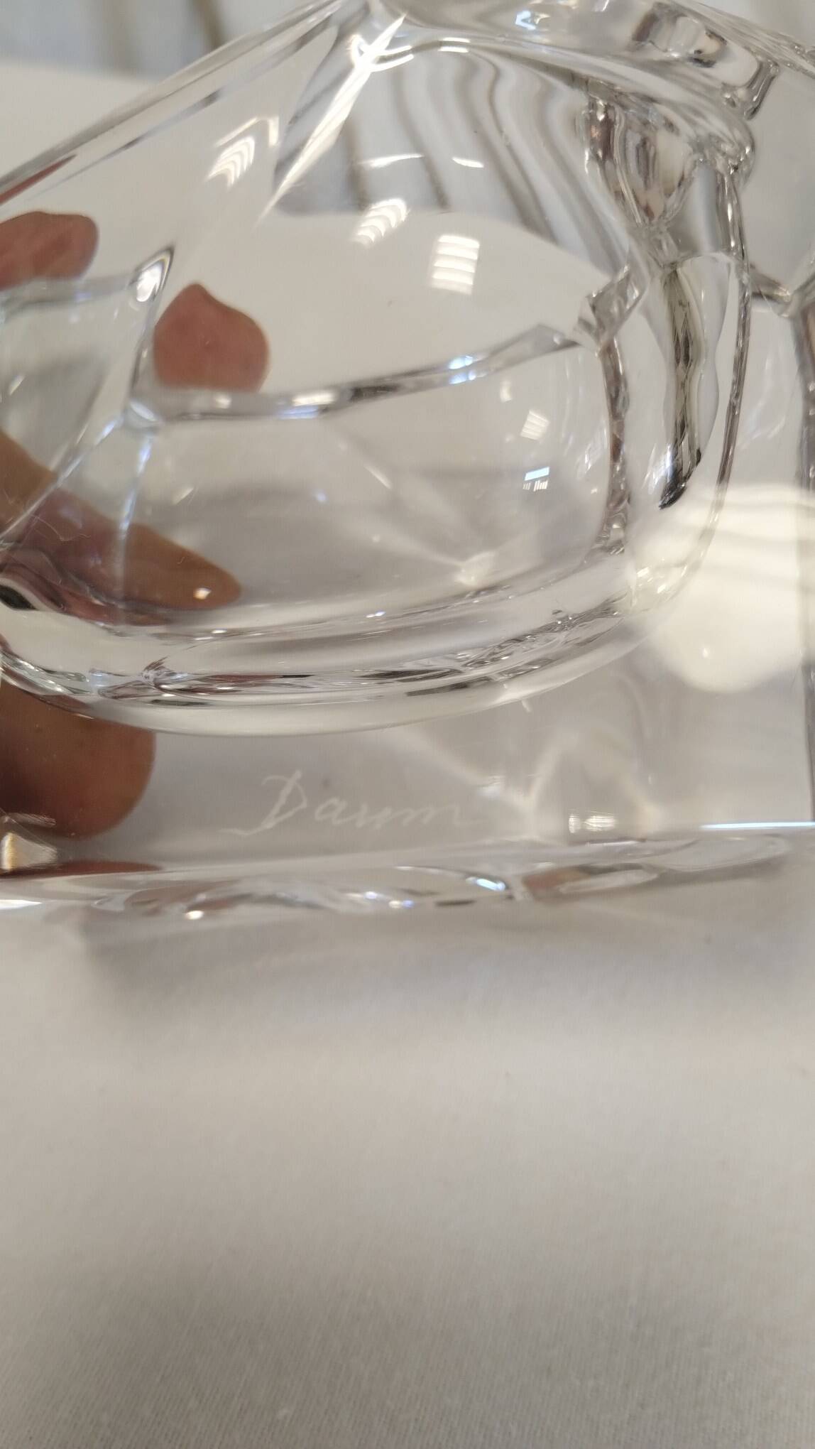 Crystal ashtray signed Daum
