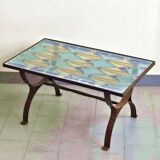 Table basse vintage en vitrail 1960