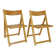 Pair of vintage folding chairs in beech and canework. Italy 70s