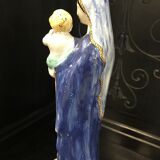 Virgin and child in earthenware of quimper early twentieth century