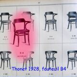 Thonet Bistrot Armchair N°B4 circa 1930 saddle wood seat