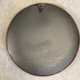 Space Age brown plastic round mirror, plastic design wall mirror