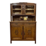 1930s Art Deco 2-part oak kitchen sideboard