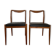 Pair of Scandinavian chairs in teak and skaï, 1965