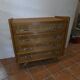 Vintage rattan and oak chest of drawers from the 60s
