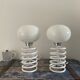 Set of two lamps spring vintage oval globes