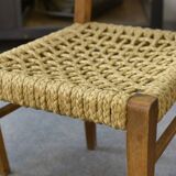 Set of 6 woven rope chairs by Adrien Audoux & Frida Minet for Vibo Versoul 1940's