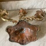 Old gilded bronze candlestick