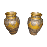 Lot de deux vases en bronze japonnais