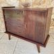 Large vintage chest of drawers with four drawers and one door in oak, circa 1960s