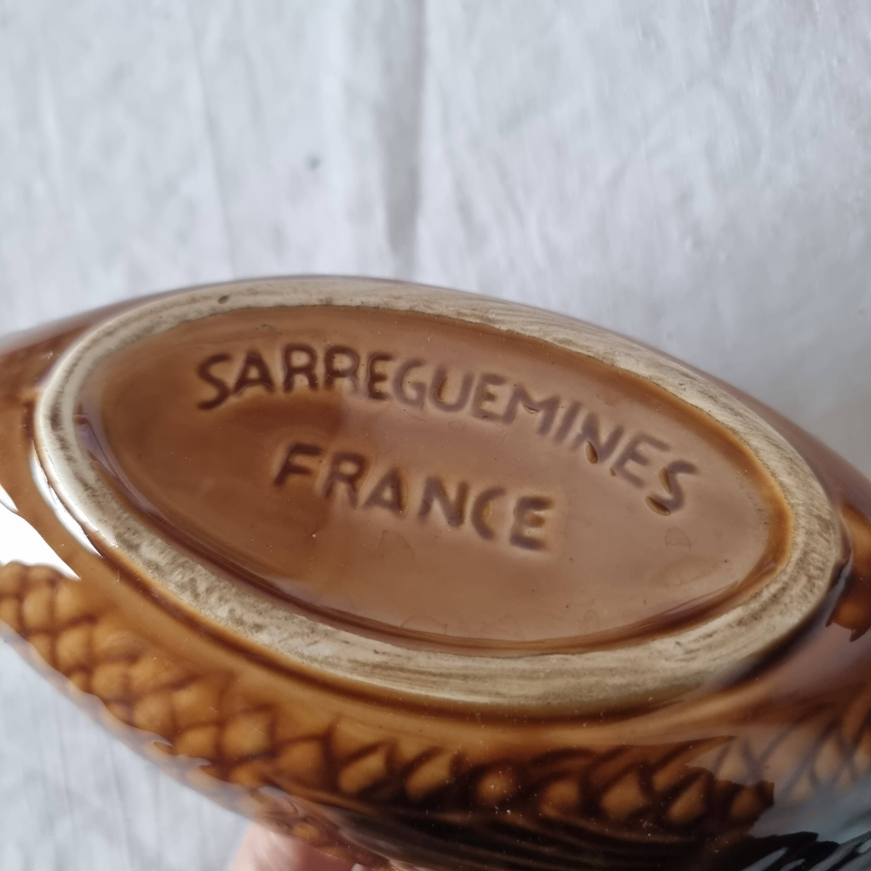 French ceramic dinnerware and plates set sarraguemines 1970s