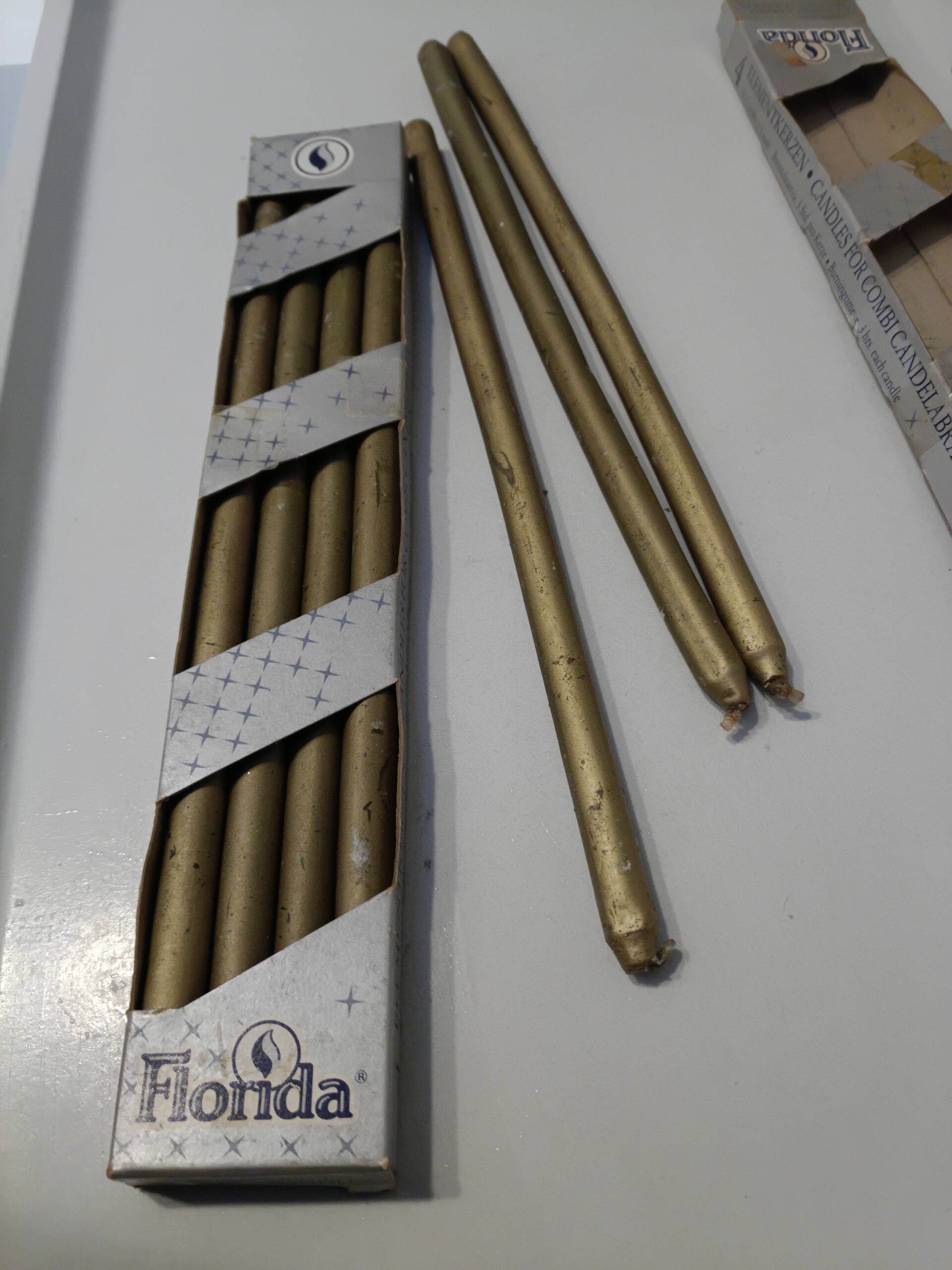 Set of modular Nagel candlesticks from the 1970s + 7 vintage candles