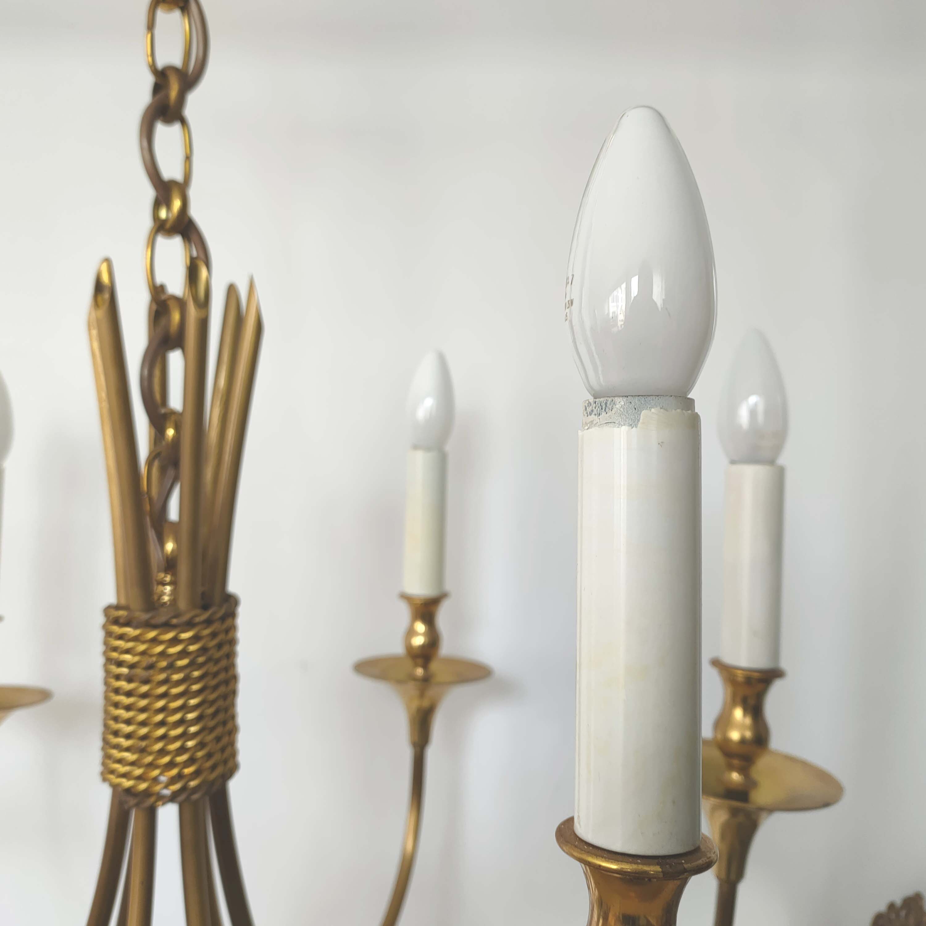 Lustre 6 brass lights