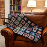 Plaid, jetée de canapé Granny. Vintage