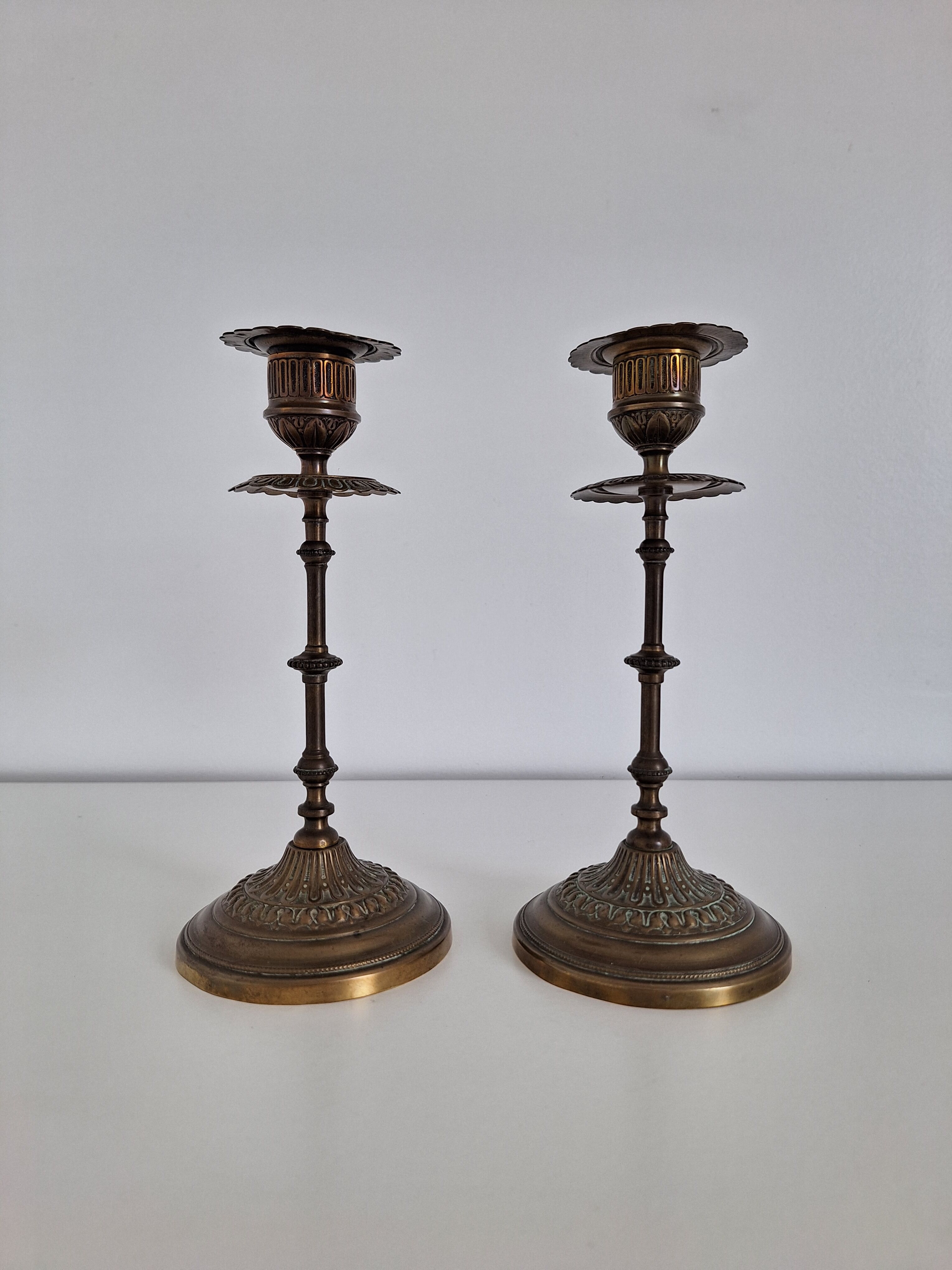 Vintage brass candle holders