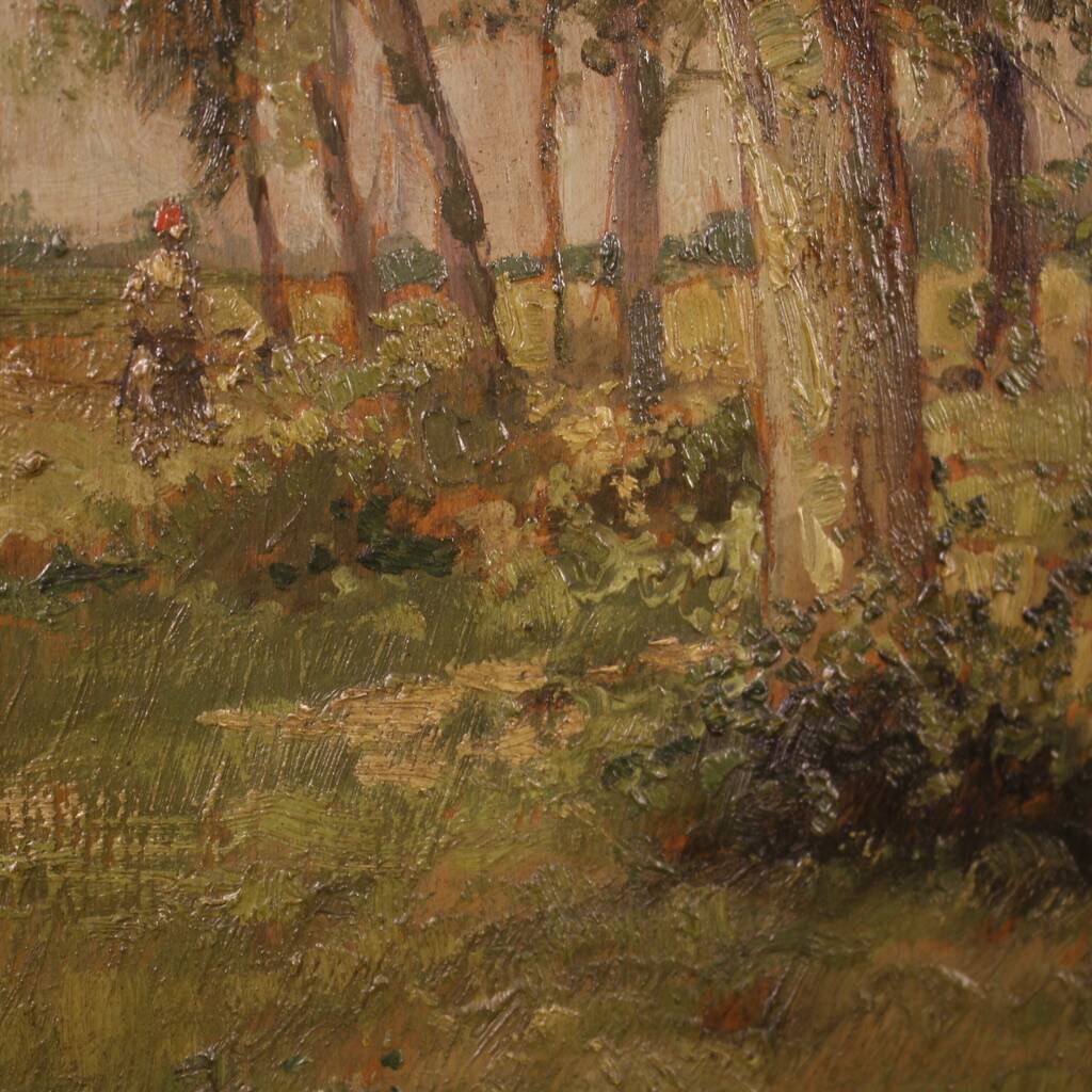 Painting landscape signed by M. Gheduzzi from the 40s