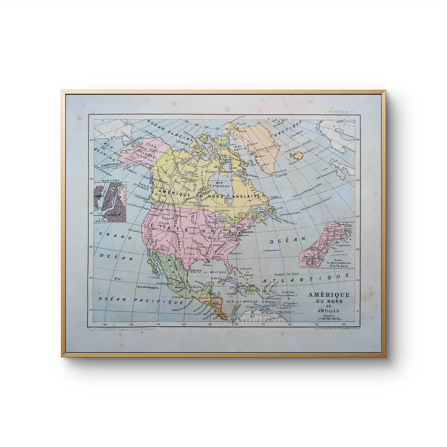 Imprimée en 1878, L'Amérique du Nord.