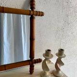 Miroir années 30 style bambou en bois