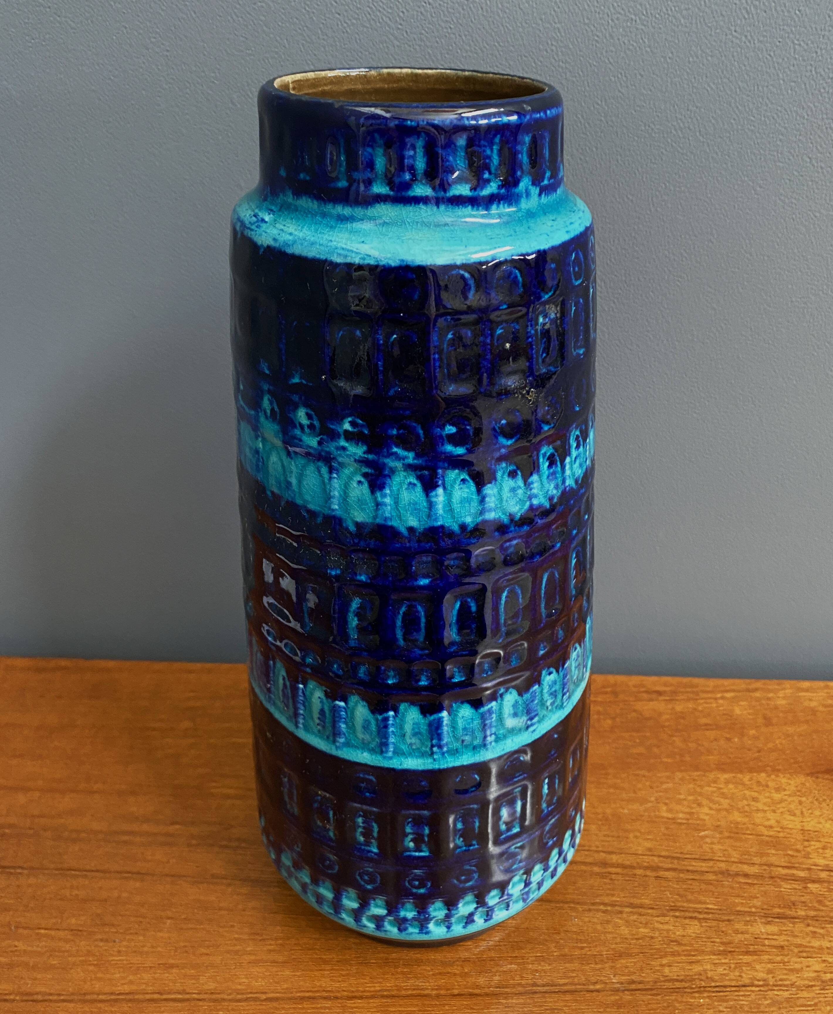 Scheurich blue ceramic vase model 260-30