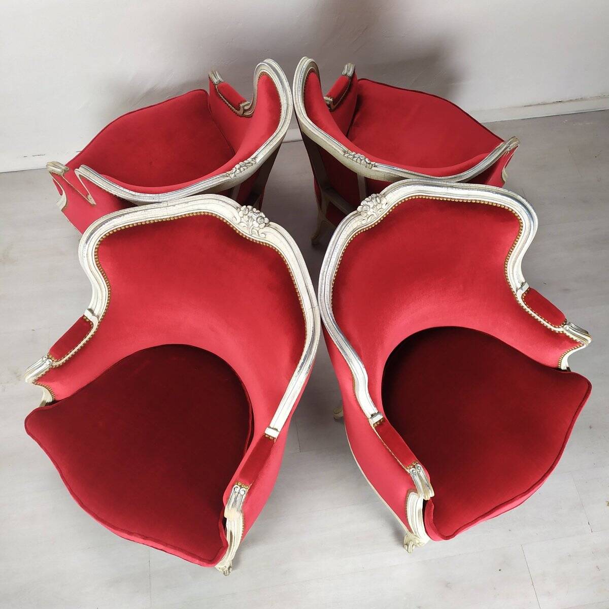 4 Louis XV Bergère armchairs
