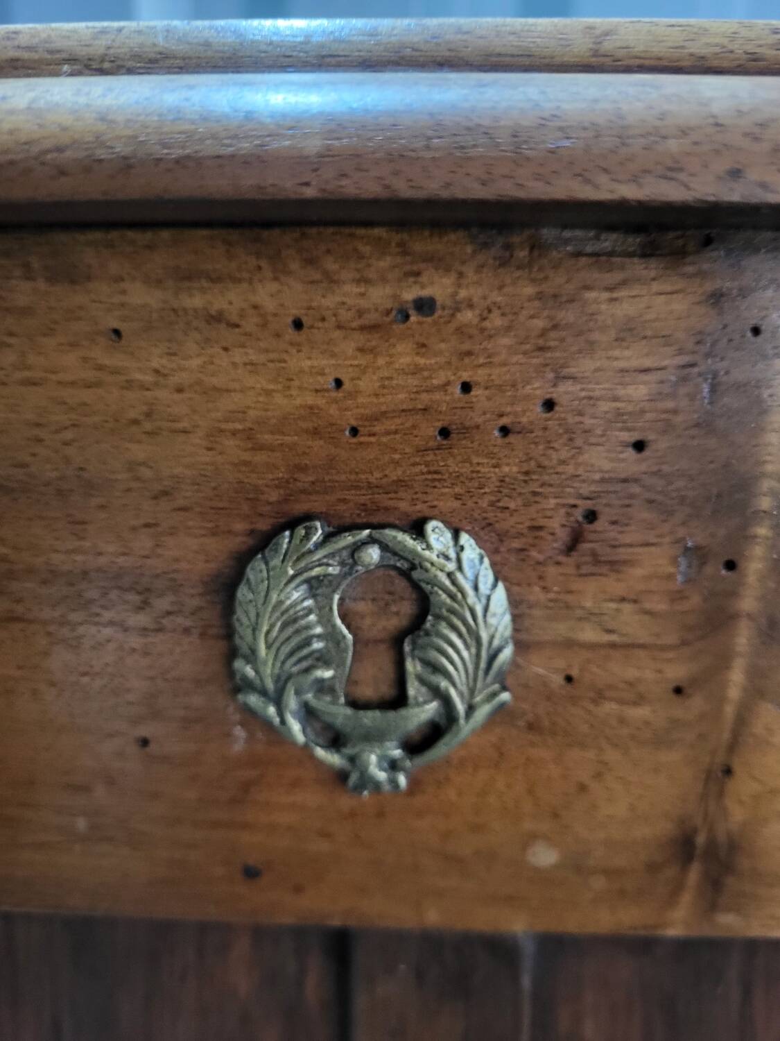 Directoire style sideboard with trompe l'oeil drawer in solid wood