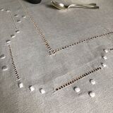 Antique linen tablecloth and whipped cream silk